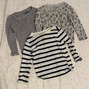 Old Navy Kids Long Sleeve Tops - Black, White, Gray